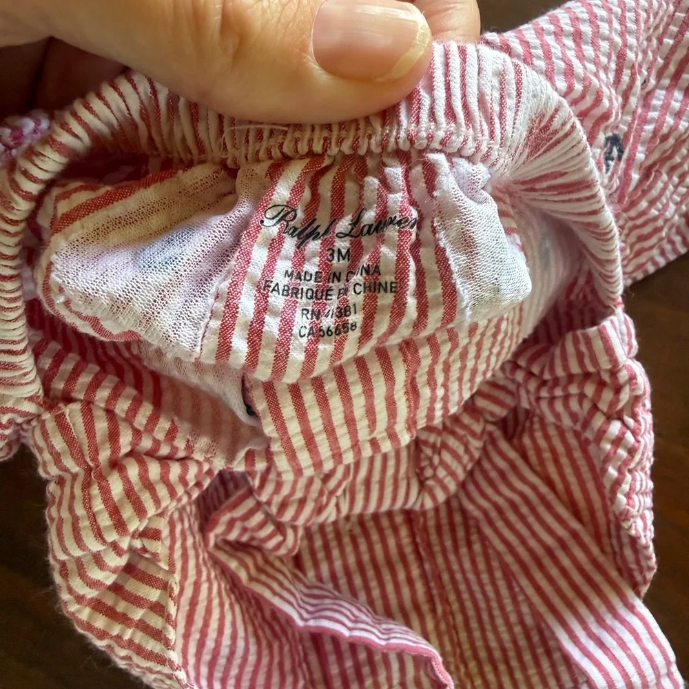 Ralph Lauren red‎ and White Striped Kids Dress